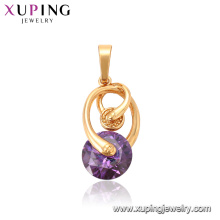 33316 Xuping Top-Qualität neues Modell 18 Karat Gold gefüllt Schmuck elegant rötlich lila Edelstein Anhänger